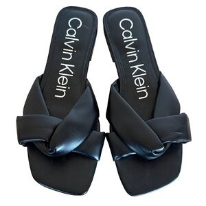 Calvin Klein Black Knot Slide Sandals 9M